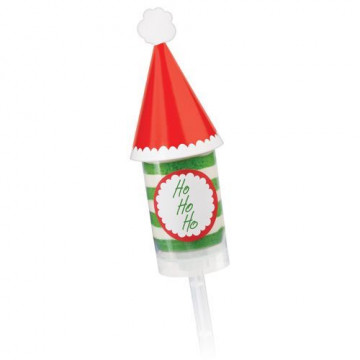 Etiquetas+Toppers adhesivas 12 unidades Push up Gorro de Santa Navidad Wilton