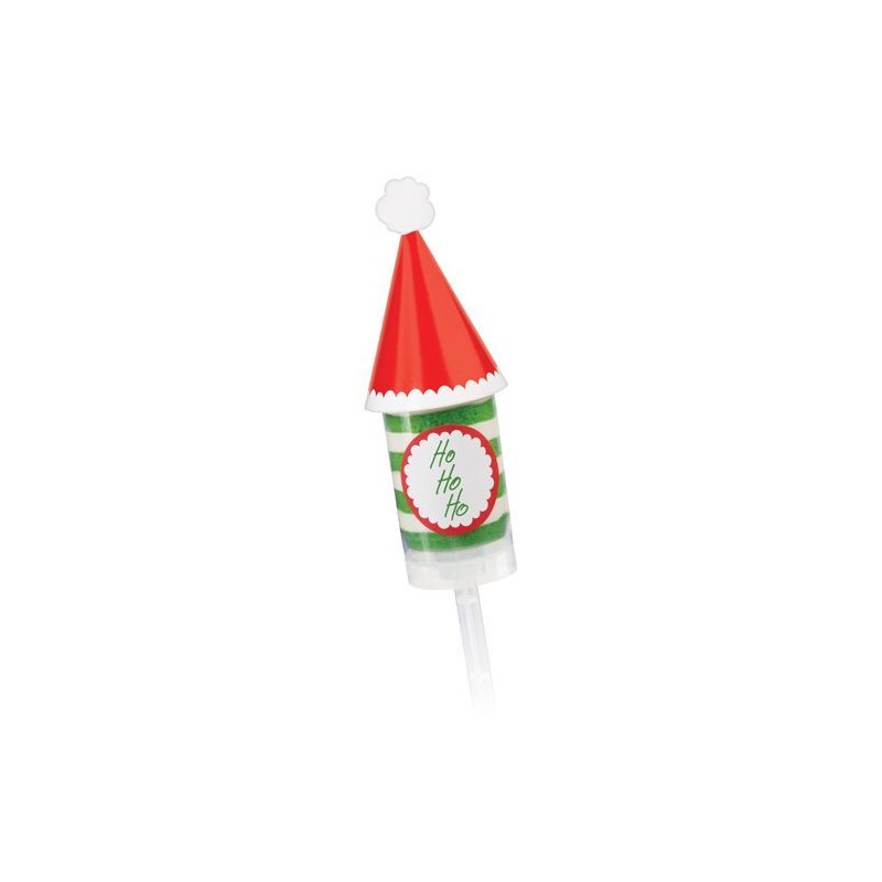 Etiquetas+Toppers adhesivas 12 unidades Push up Gorro de Santa Navidad Wilton