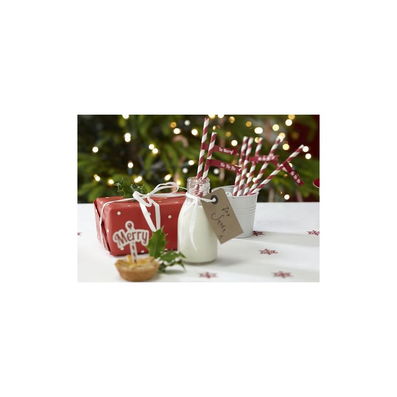 Pajitas de papel + banderas Be Marry Christmas