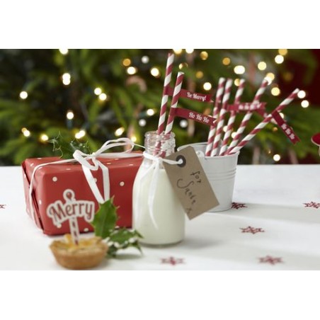 Pajitas de papel + banderas Be Marry Christmas