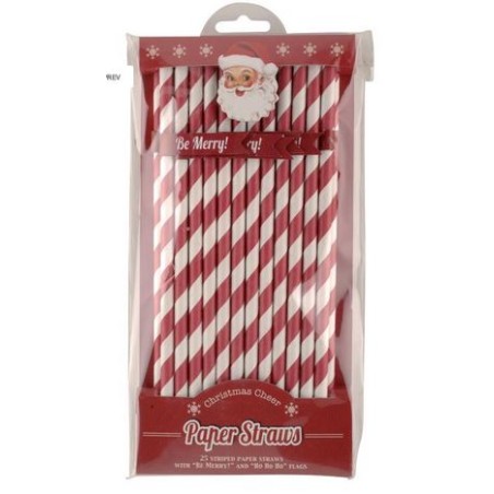 Pajitas de papel + banderas Be Marry Christmas