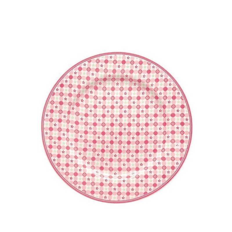 Plato de cerámica postre Mimi Pink Green Gate