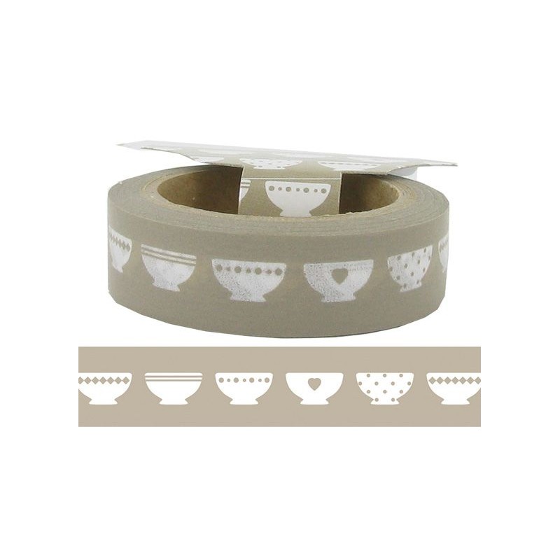 Washi Tape Beig Tazas
