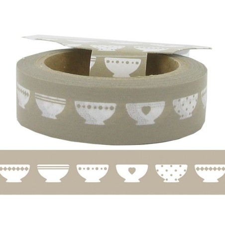 Washi Tape Beig Tazas