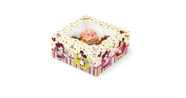 Caja 4 cupcakes + interior Family Bakery Disney