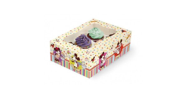 Caja 6 cupcakes + interior Family Bakery Disney