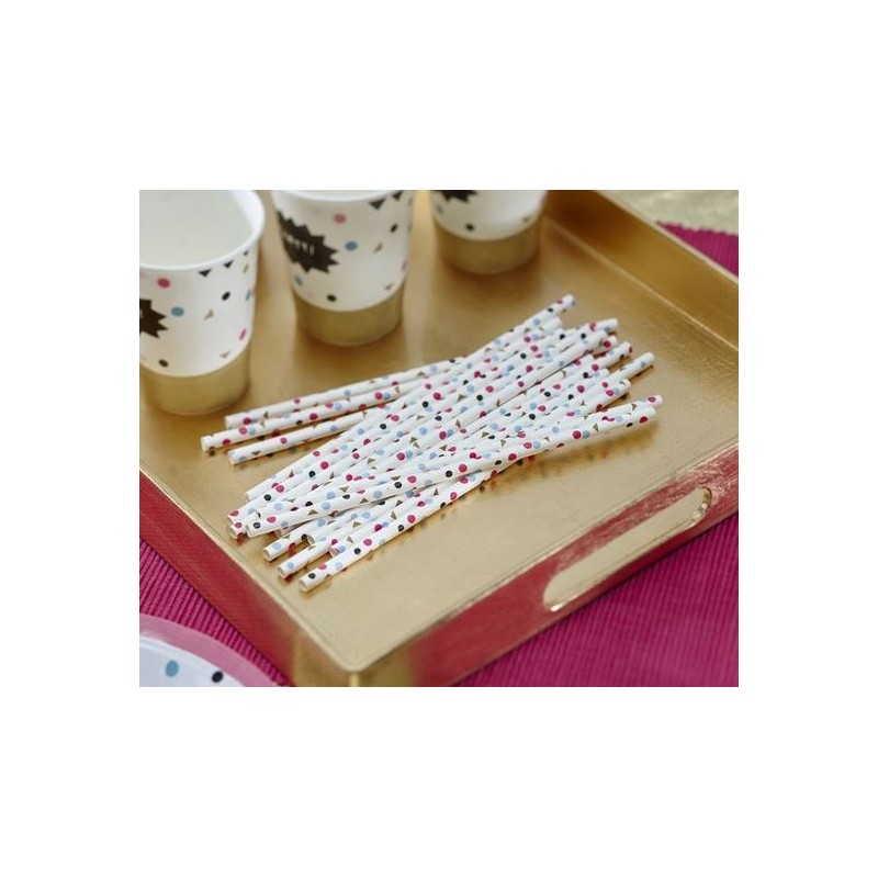 Pajitas de papel Fiesta Confetti