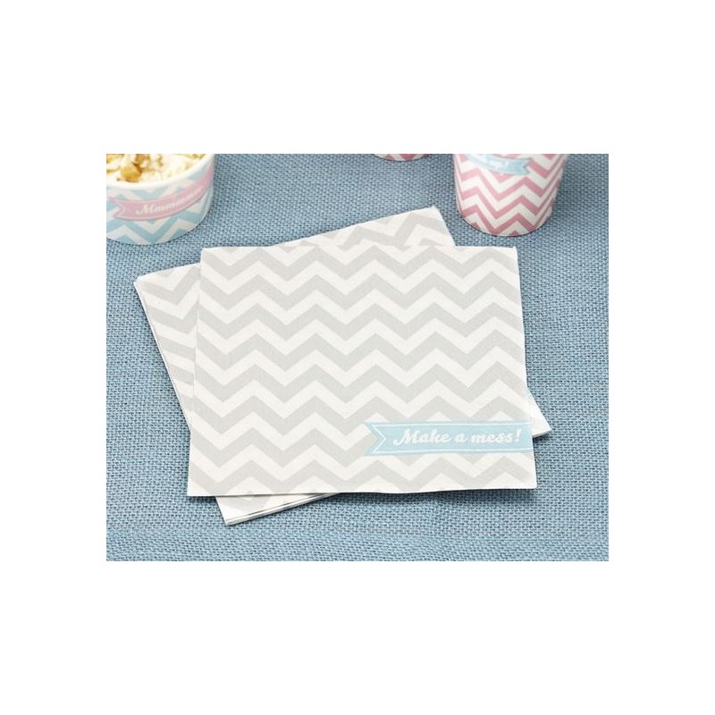 Servilleta de papel Chevron Gris Pastel