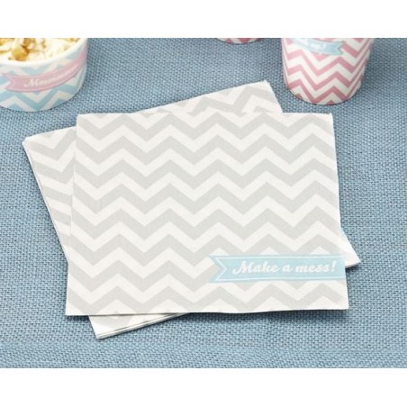 Servilleta de papel Chevron Gris Pastel