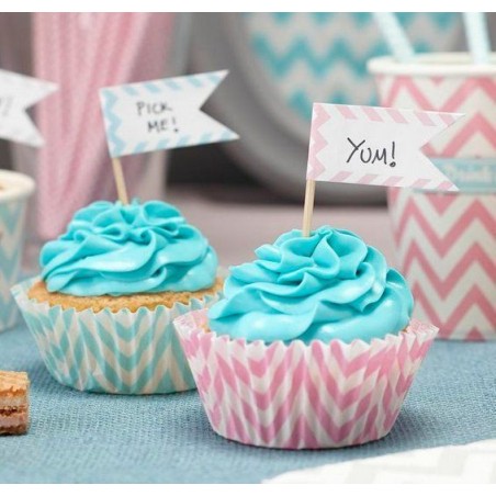 Pack de 15 toppers Chevron Pastel