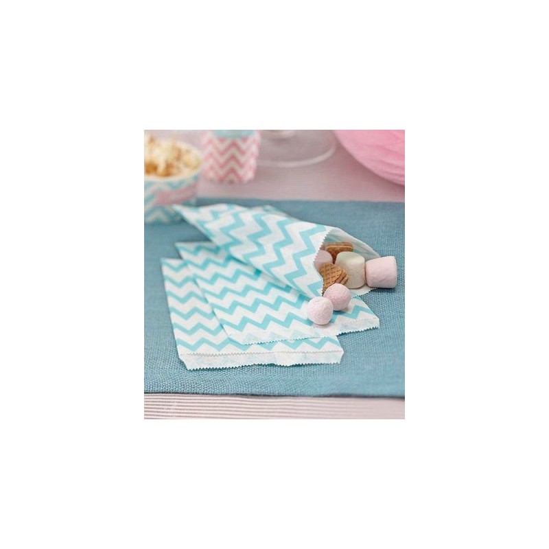 Bolsas Papel Chevron turquesa