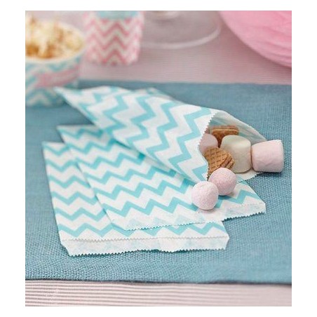 Bolsas Papel Chevron turquesa
