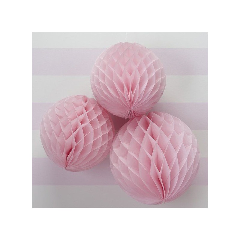 Bolas nido de abeja Rosa