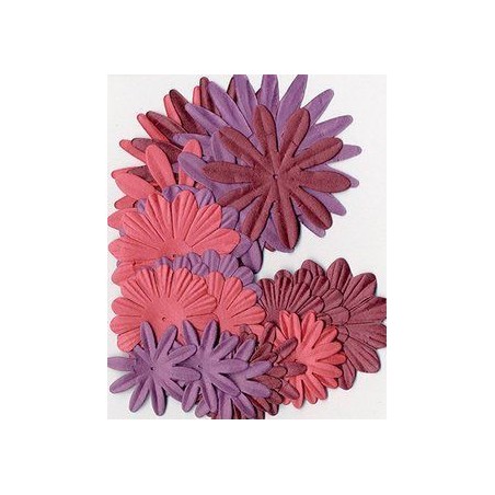 Flores de papel tonos Rojos