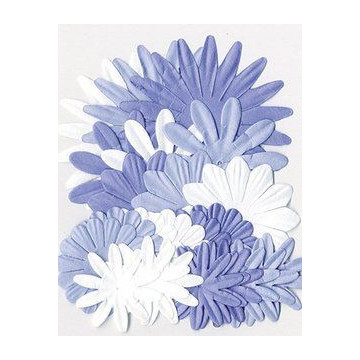 Flores de papel tonos Azules