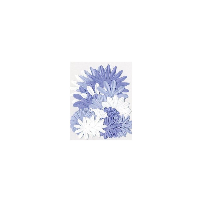 Flores de papel tonos Azules