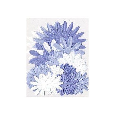 Flores de papel tonos Azules