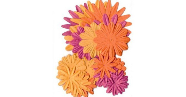 Flores de papel tonos Naranja