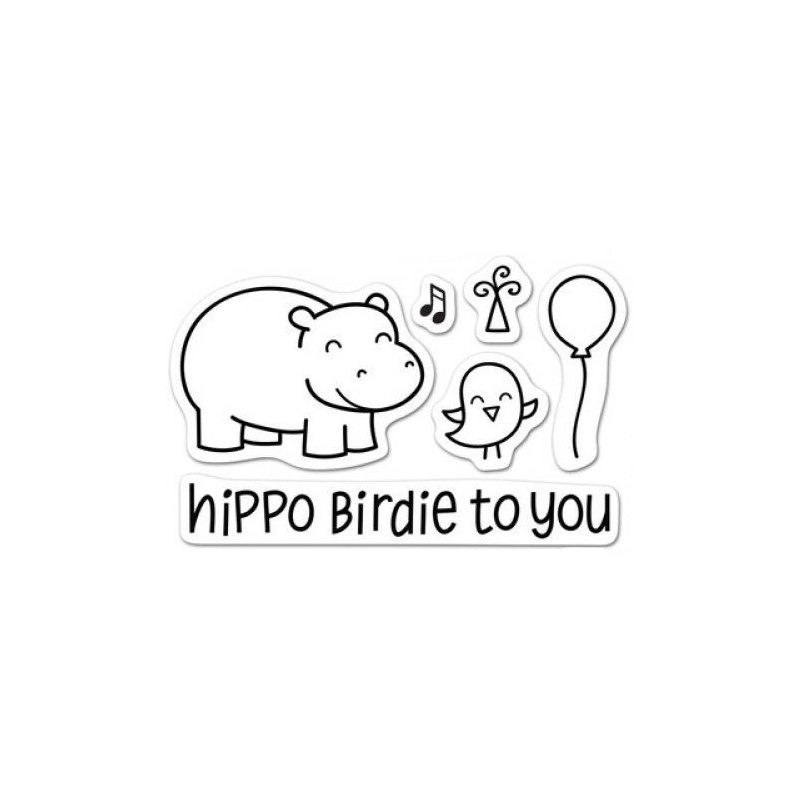 Set sellos transparentes Hippo Birdie