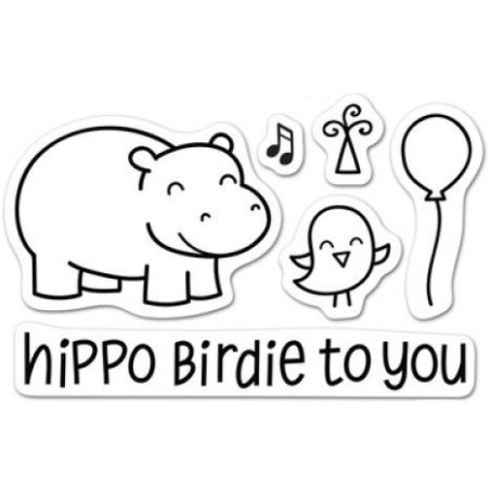 Set sellos transparentes Hippo Birdie