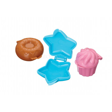 Pack 3 moldes cakepops: cupcake, estrella y donut
