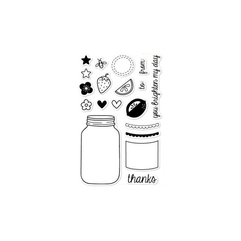 Set sellos transparentes Bote y Frutas