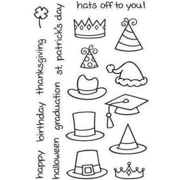 Set sellos transparentes Sombreros