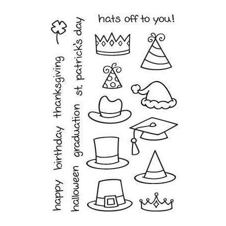 Set sellos transparentes Sombreros
