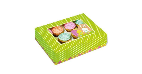 Caja presentación para 12 cupcakes Pascua Wilton