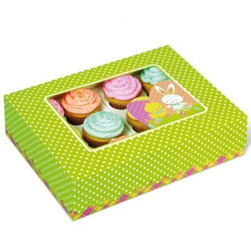 Caja presentación para 12 cupcakes Pascua Wilton