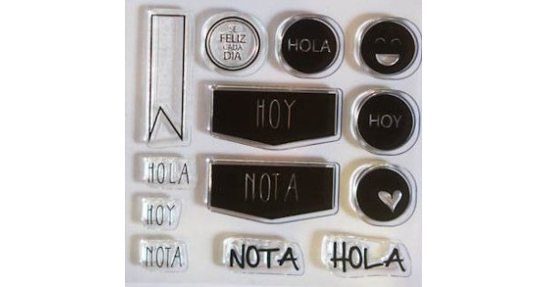 Set sellos transparentes Español: Hola
