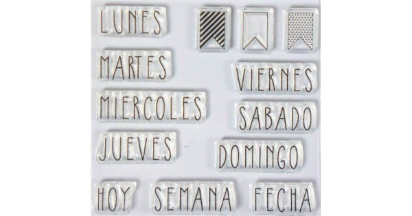 Set sellos transparentes Español: Días de la Semana