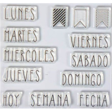 Set sellos transparentes Español: Días de la Semana