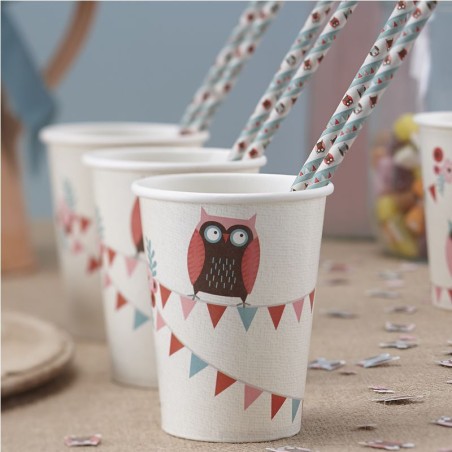 Vasos Patchwork y Búhos
