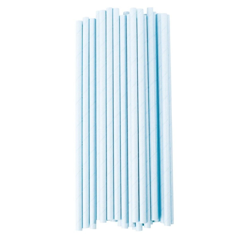 Pajitas de papel Azul Pastel