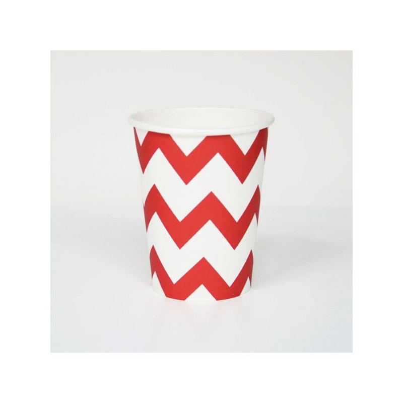 Vasos Fiesta Chevron Rojo