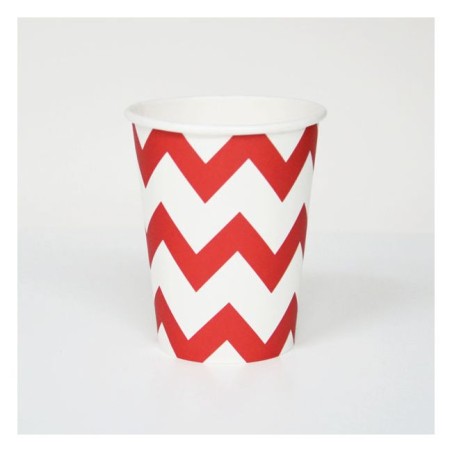 Vasos Fiesta Chevron Rojo