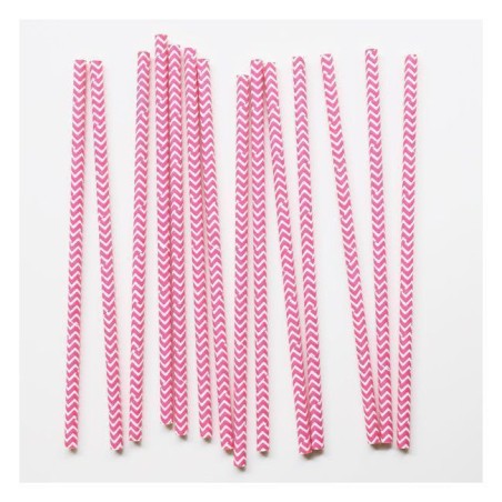Pajitas de papel Chevron Fuxia