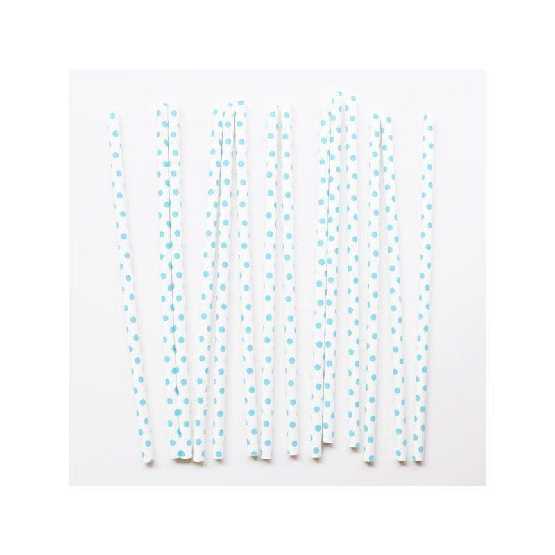 Pajitas de papel Lunares turquesa