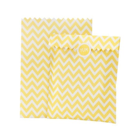 Bolsas Papel Chevron Amarillo