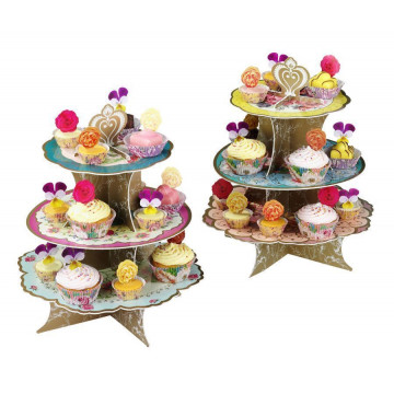 Stand de presentación cupcakes/pasteles Vintage Campestre