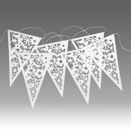 Banderolas Guirnalda de Papel Encaje Blanco