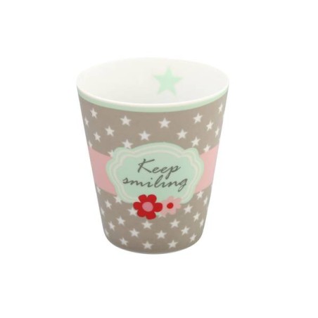Tazón de leche Gris con "Keep Smiling" Krasilnikoff