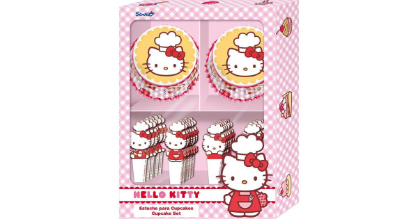 Set cupcakes + topper Hello Kitty