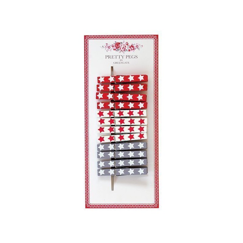 Pack 12 pinzas de madera Coco Green Gate