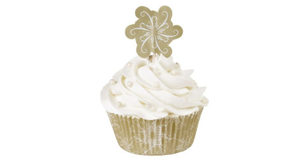 Set cupcakes: Copo nieve y Oro Wilton
