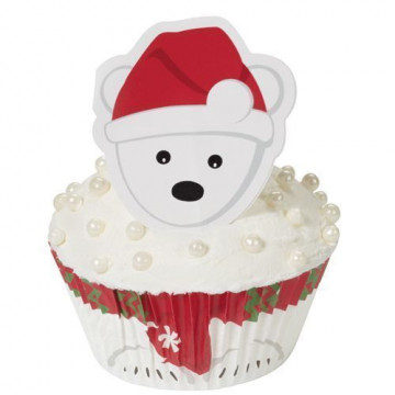 Set para cupcakes: Oso Polar Navidad Wilton