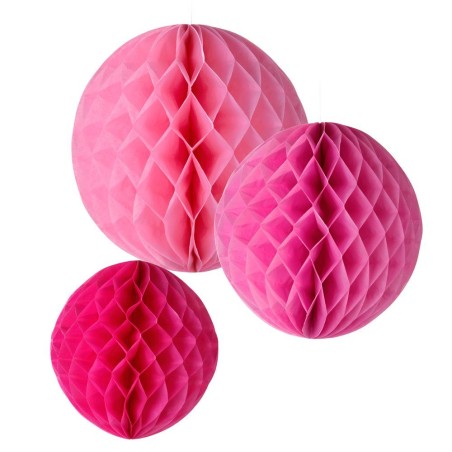 Pack de 3 Bolas Nido Abeja Tonos Rosa