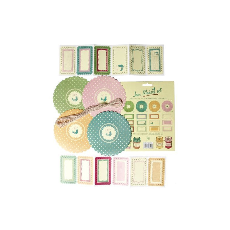 Kit mermelada: etiquetas, cubre tapón y cintas Vintage Pastel