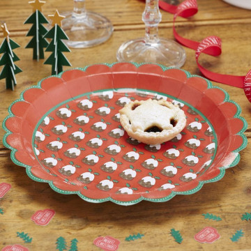 Plato fiesta Pudding Navidad